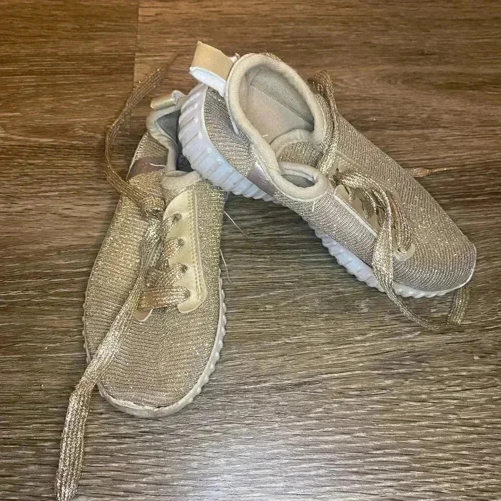 Girls Twisted Gold Shoes - 12